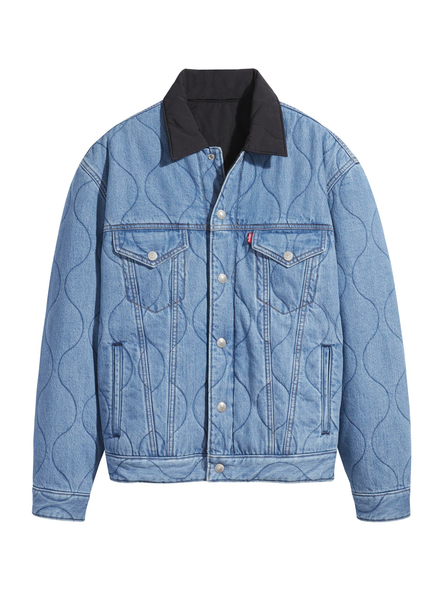 LEVI'S Demisezoninė striukė 'VINTAGE SHERPA TRUCKER'  tamsiai (džinso) mėlyna
