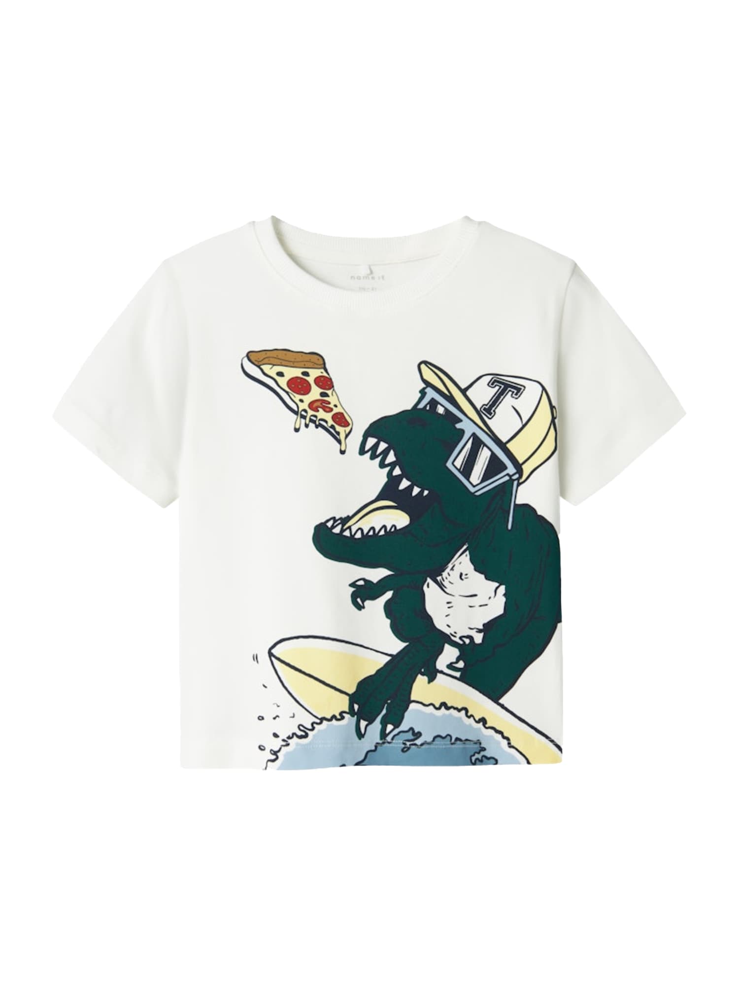 NAME IT Tricou NMMDINO  galben pastel / verde pin / roșu / alb