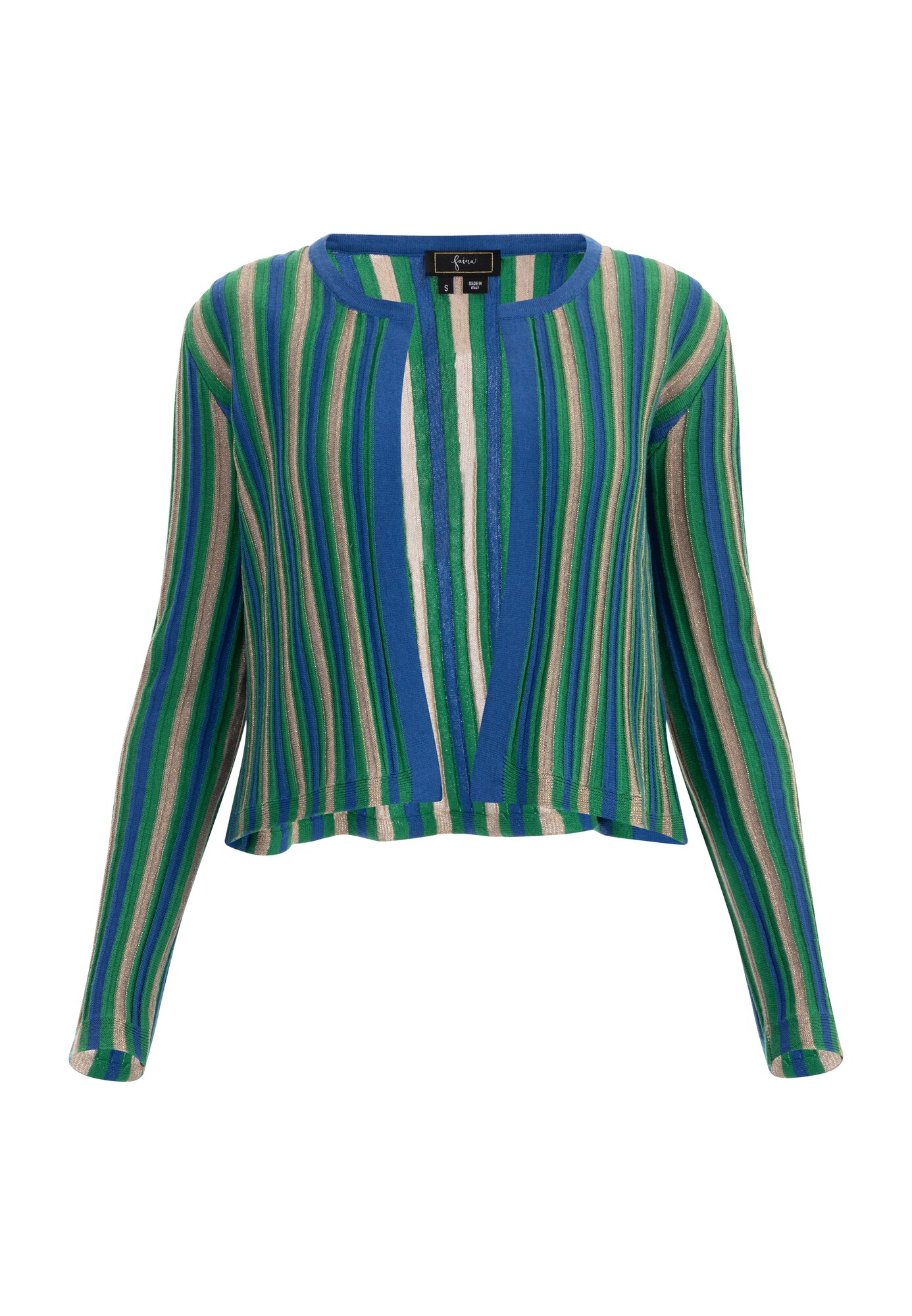 faina Cárdigan beige / azul / verde hierba