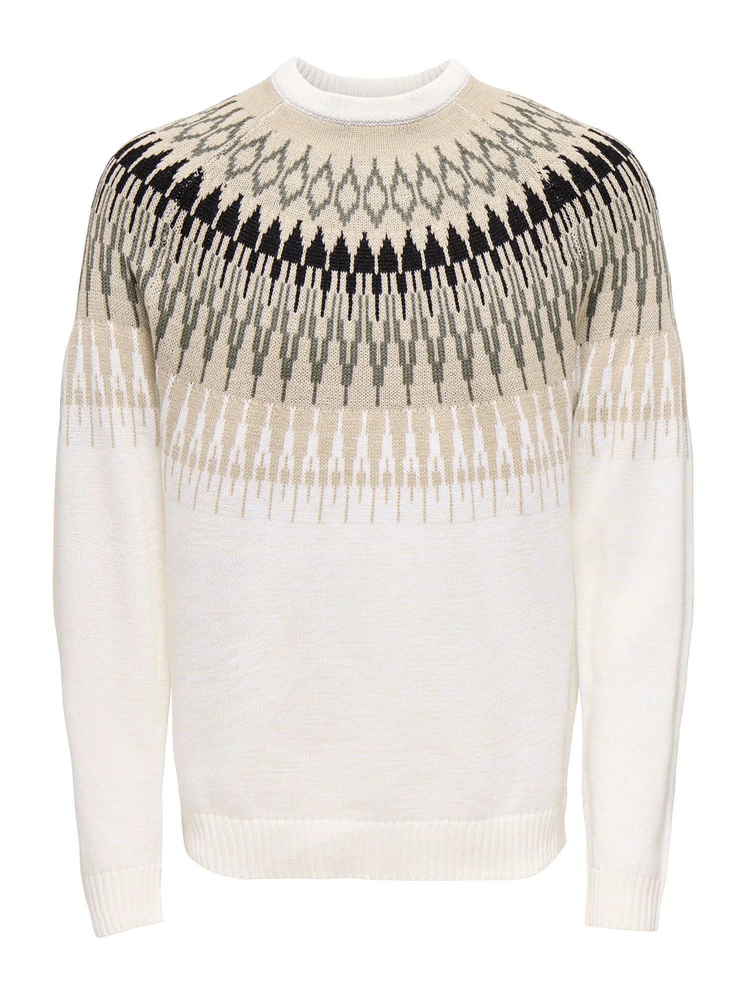 Only & Sons Pulover ONSTERRY  bej / gri / negru / alb