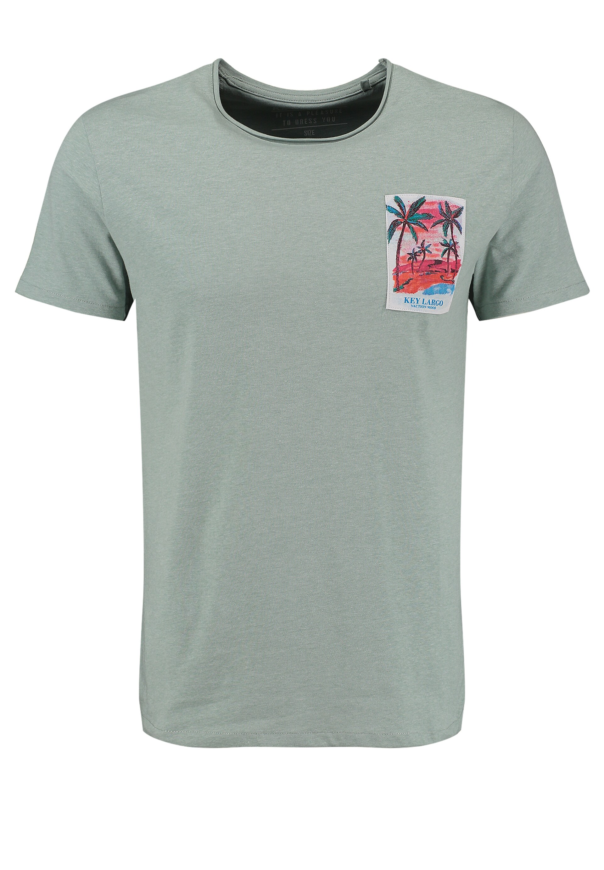 Key Largo T-shirt 'Vibes' azur / smaragd / mörkgrön herr