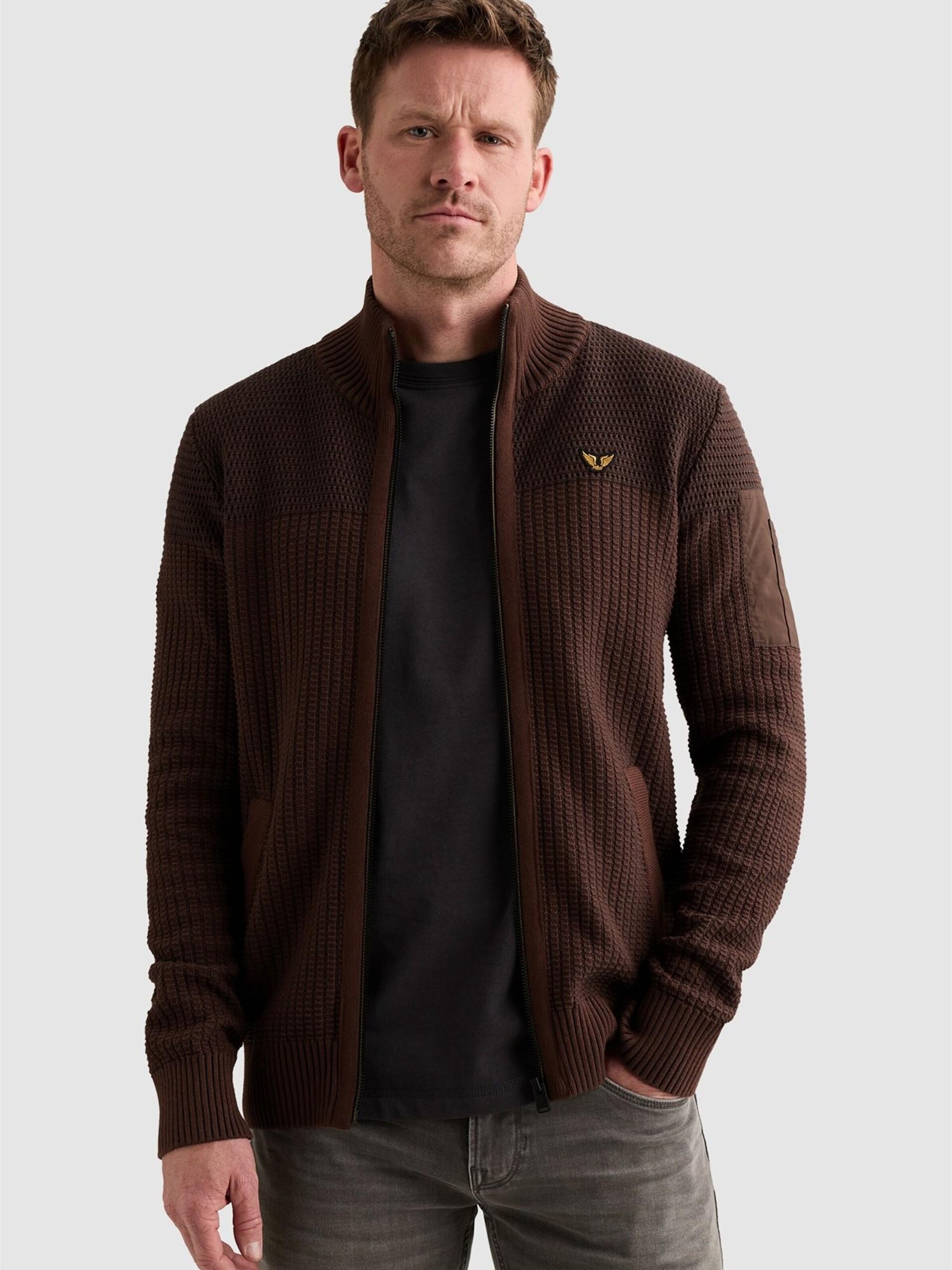 PME Legend Kofta 'Cardigan with zipper closure and flight pocket' herr