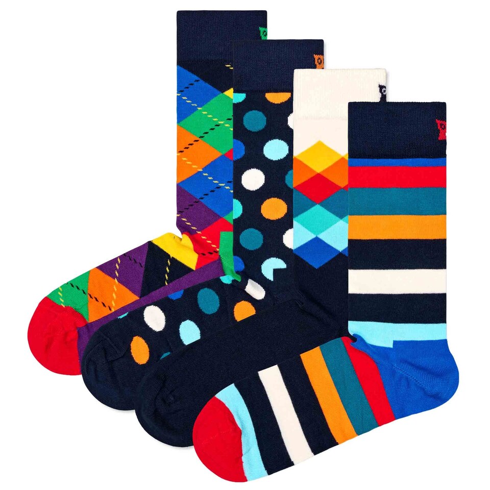 Sockor marinblå / ljusblå / röd