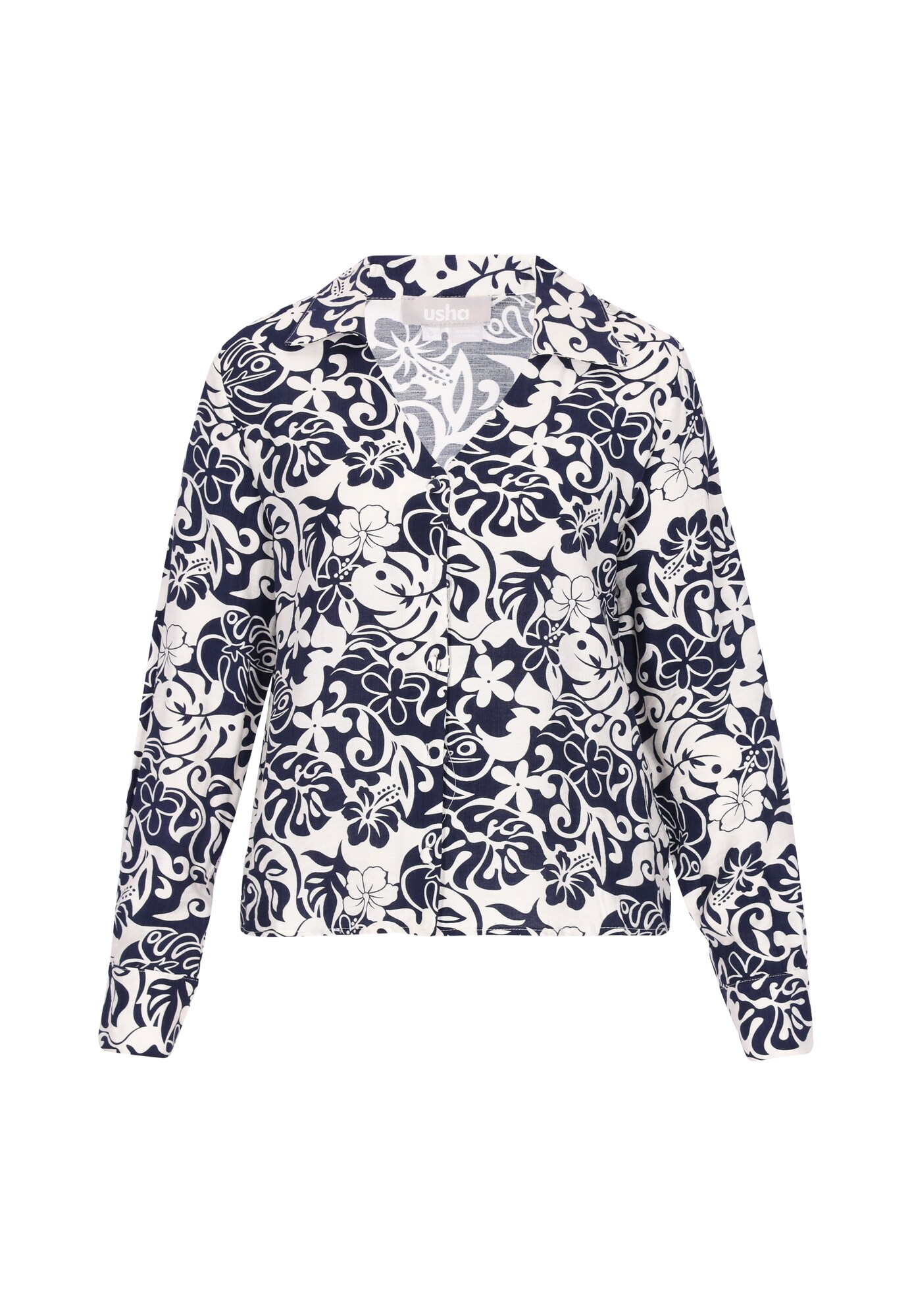 Usha Blusa  navy / blanco
