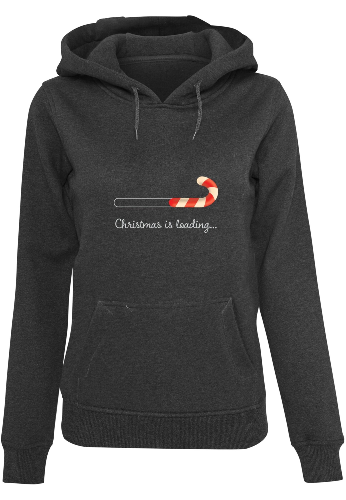 Merchcode Mikina 'Christmas Loading'  antracitová / krvavo červená / biela