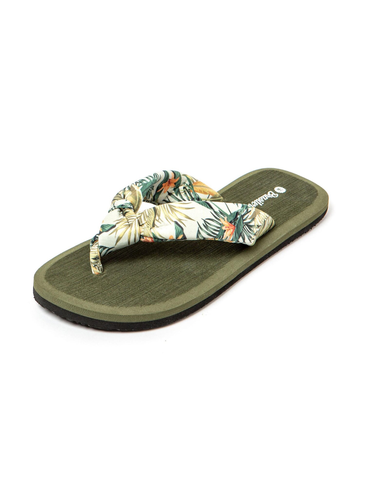 Brasileras Zapatos para playa y agua 'Hibiscus Nudo'  petróleo / verde oscuro / naranja / blanco