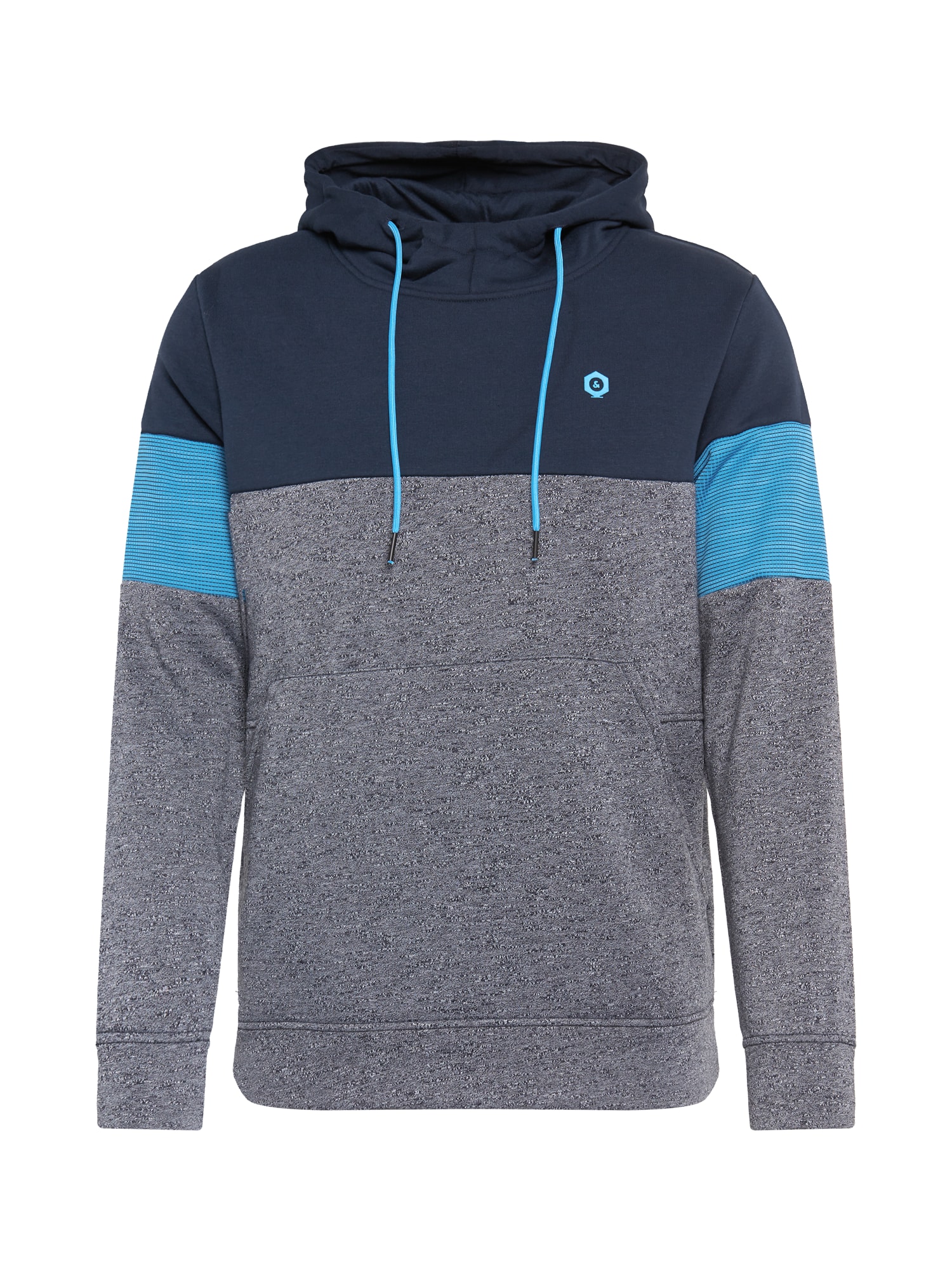 JACK & JONES Megztinis be užsegimo 'MART'  tamsiai mėlyna / vandens spalva / margai pilka