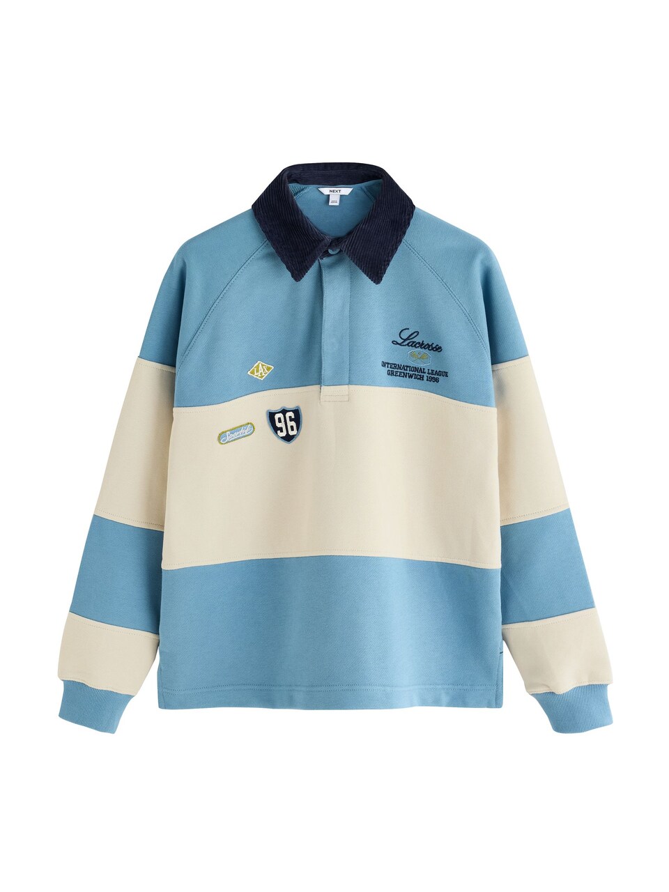 Sweatshirt ecru / marinblå / himmelsblå