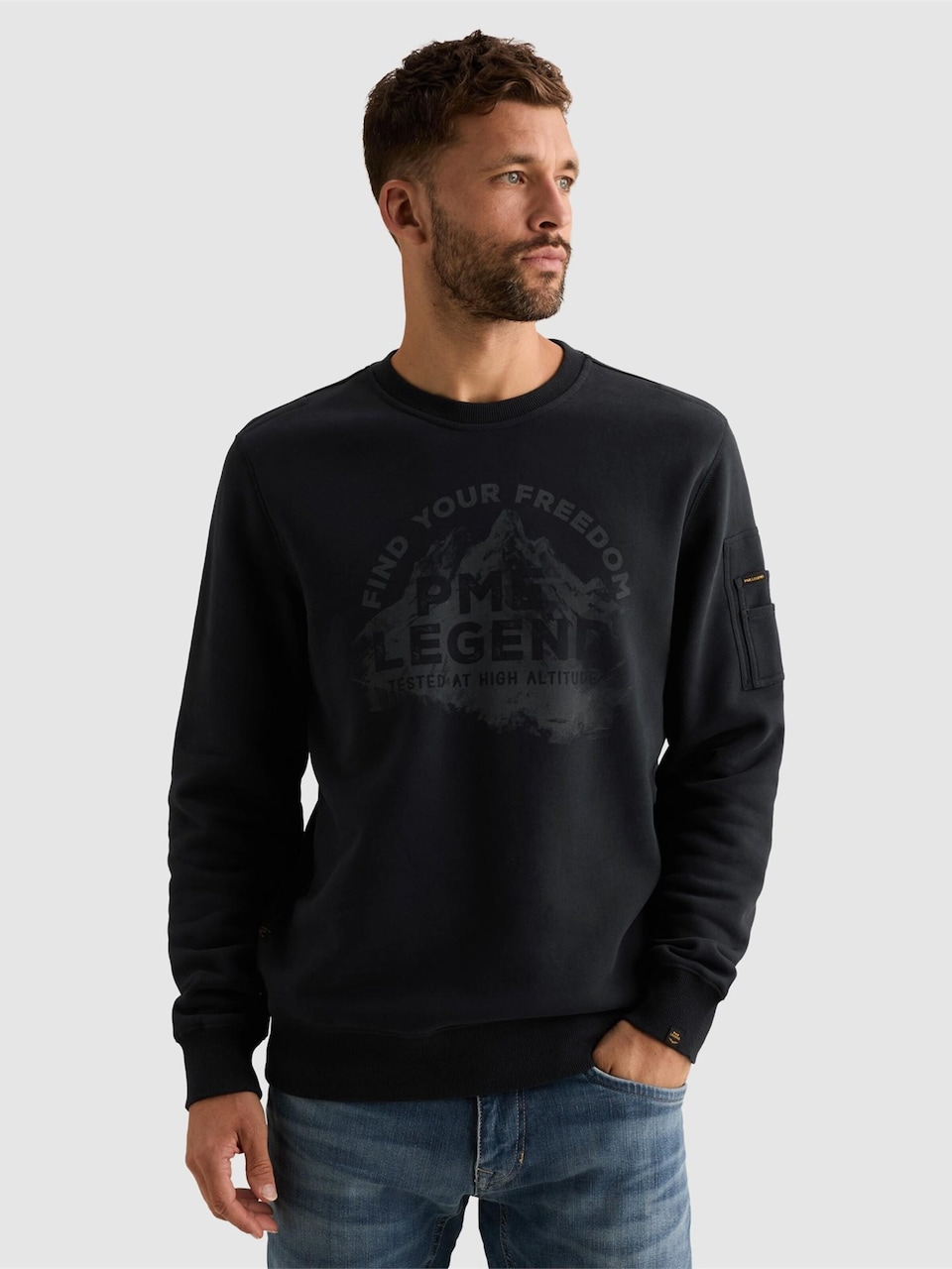 Sweatshirt 'Sweatshirt in peached fleece with flight pocket'