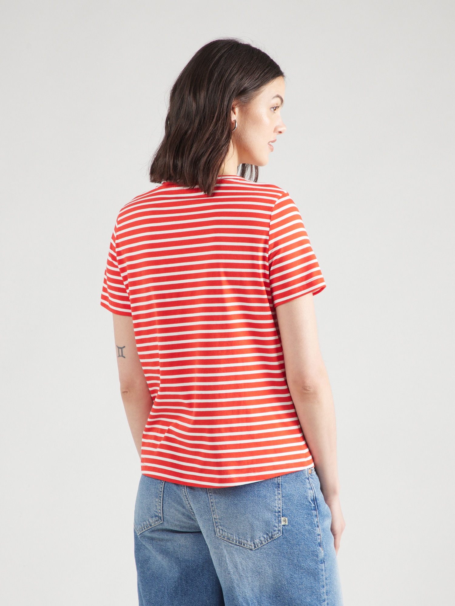 VERO MODA Tričko jasne červená / čierna / biela (obrázok 3)