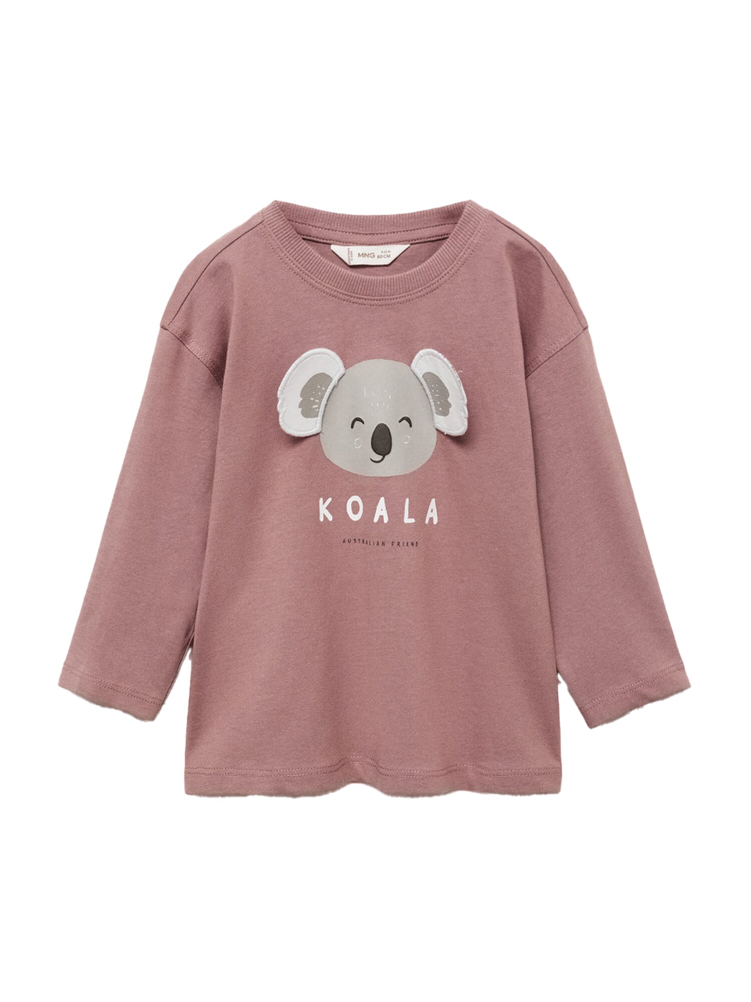 MANGO KIDS Tričko 'KOALA'  svetlosivá / tmavočervená / čierna