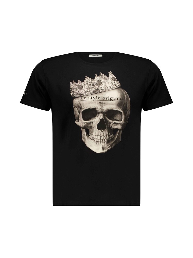 Deeluxe T-Shirt 'Crown' Herren Größe L ecru / taupe / schwarz