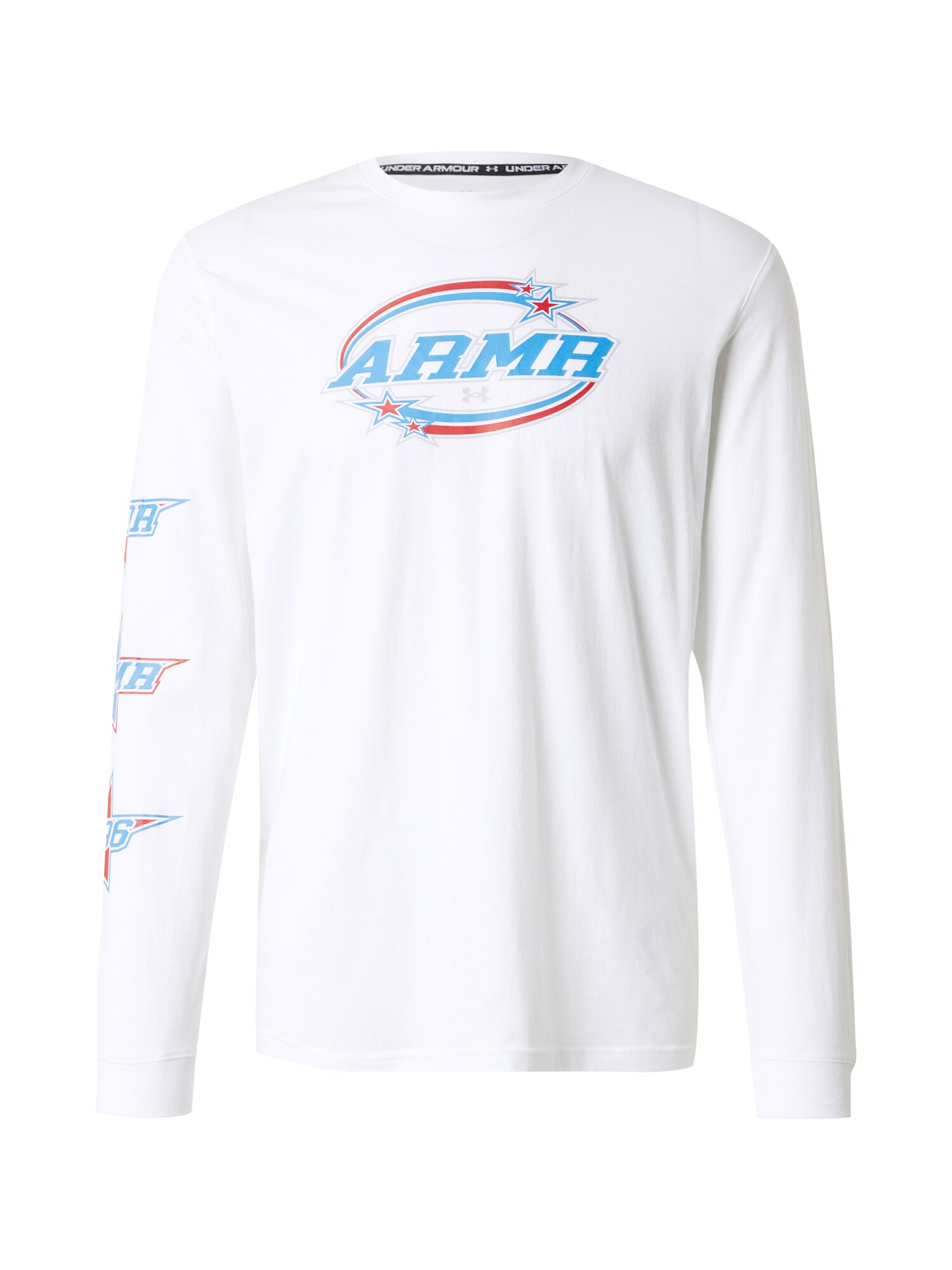 UNDER ARMOUR Funkčné tričko 'STACKED STARS'  modrá / svetlosivá / červená / biela