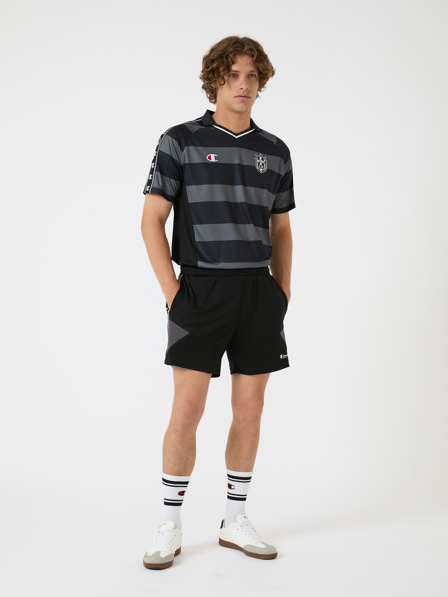 Champion Authentic Athletic Apparel Tričko sivá / tmavosivá / čierna / biela (obrázok 4)