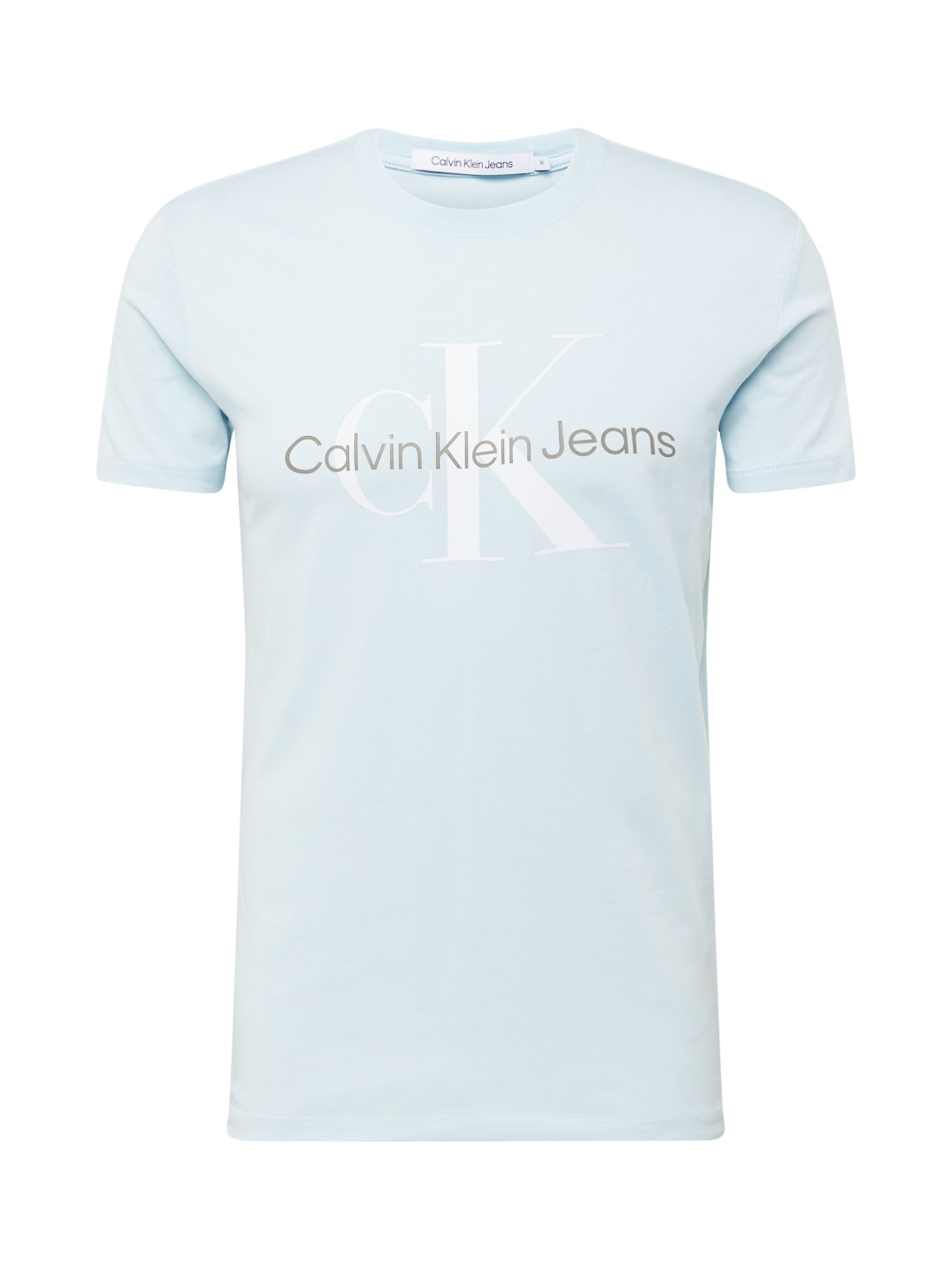 Calvin Klein Jeans Marškinėliai pastelinė mėlyna / balta