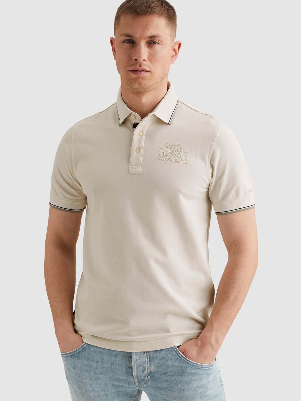 T-shirt 'Polo shirt in piqué with artwork'