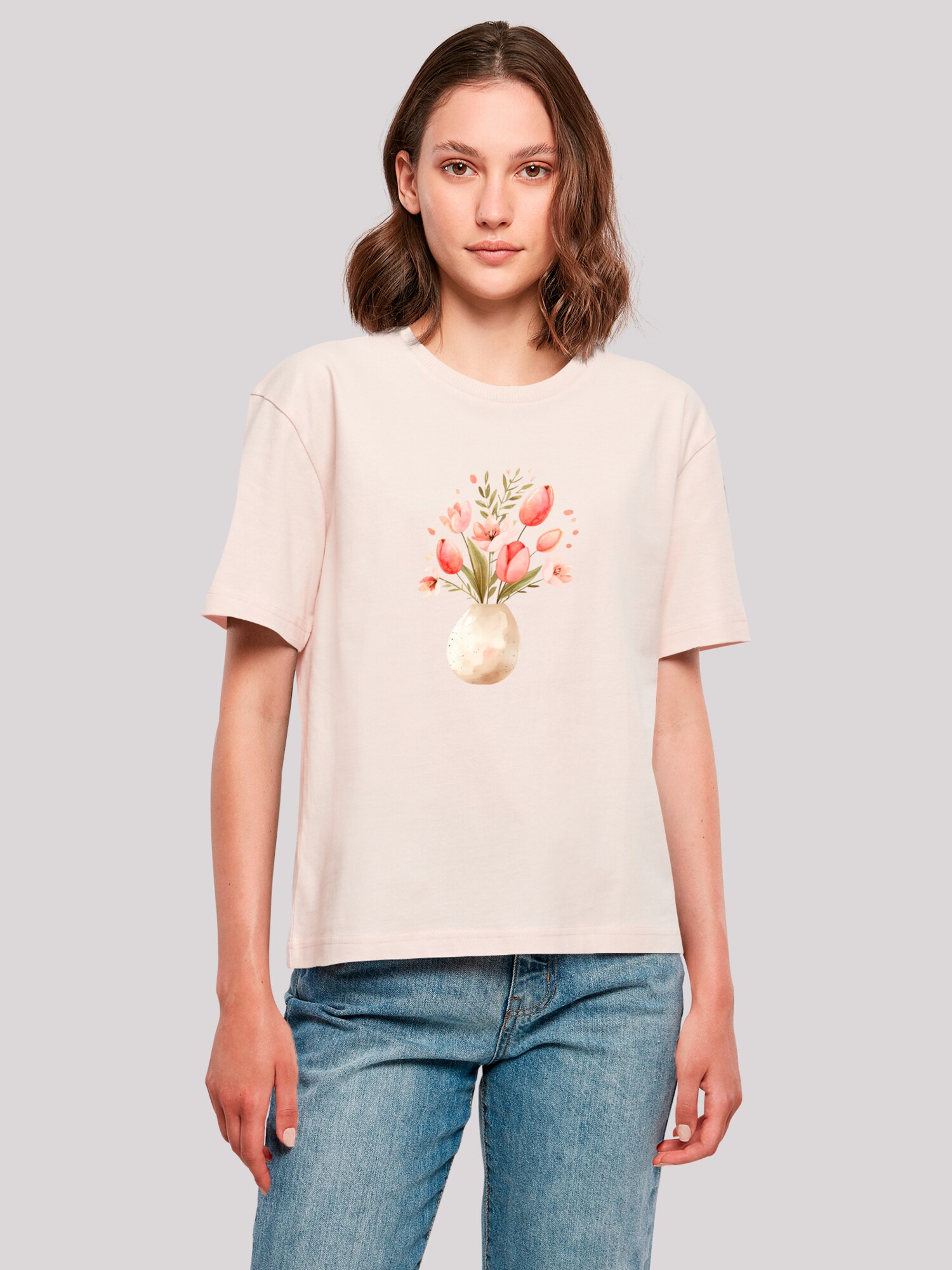 Thumbnail - T-Shirt 'Rosa Frühlingsblumenstrauß in Vase'