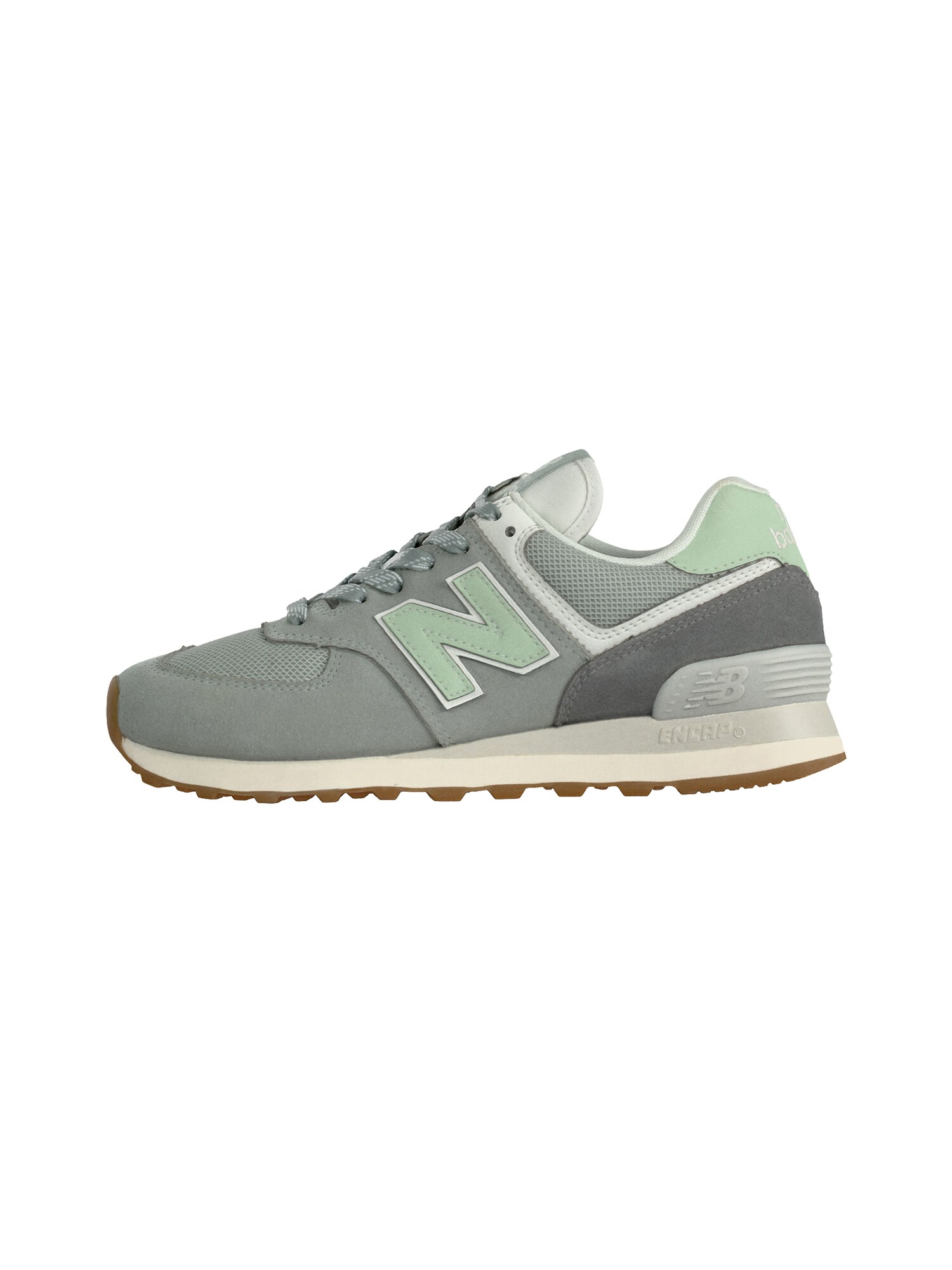 new balance Sneaker low 574 gri închis / verde pastel / verde deschis / alb