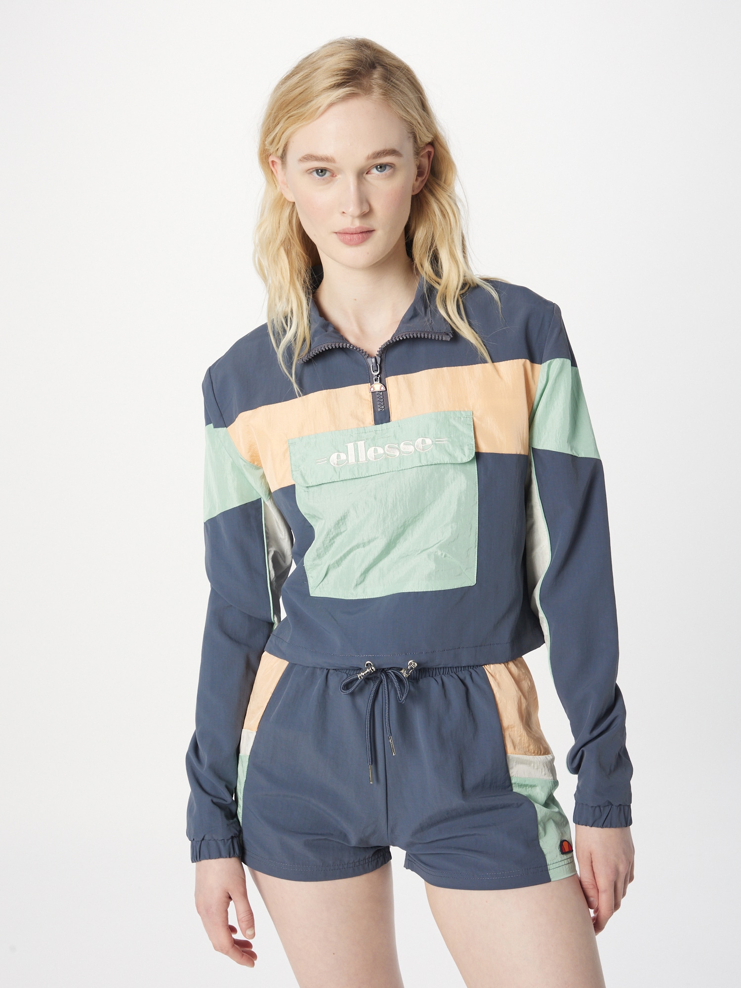 ELLESSE Átmeneti dzseki 'Handlette' sötétkék / menta / sárgabarack / fehér termék 2. képe