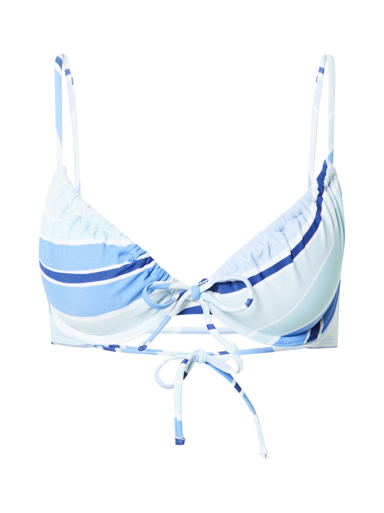 HOLLISTER Bikinio viršutinė dalis 'MAY' safyro / šviesiai mėlyna / mėtų spalva / balta