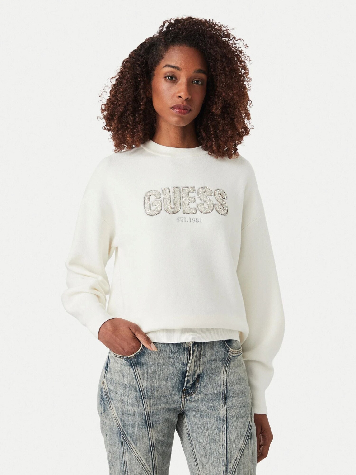 GUESS Sudadera crema – imagen 2