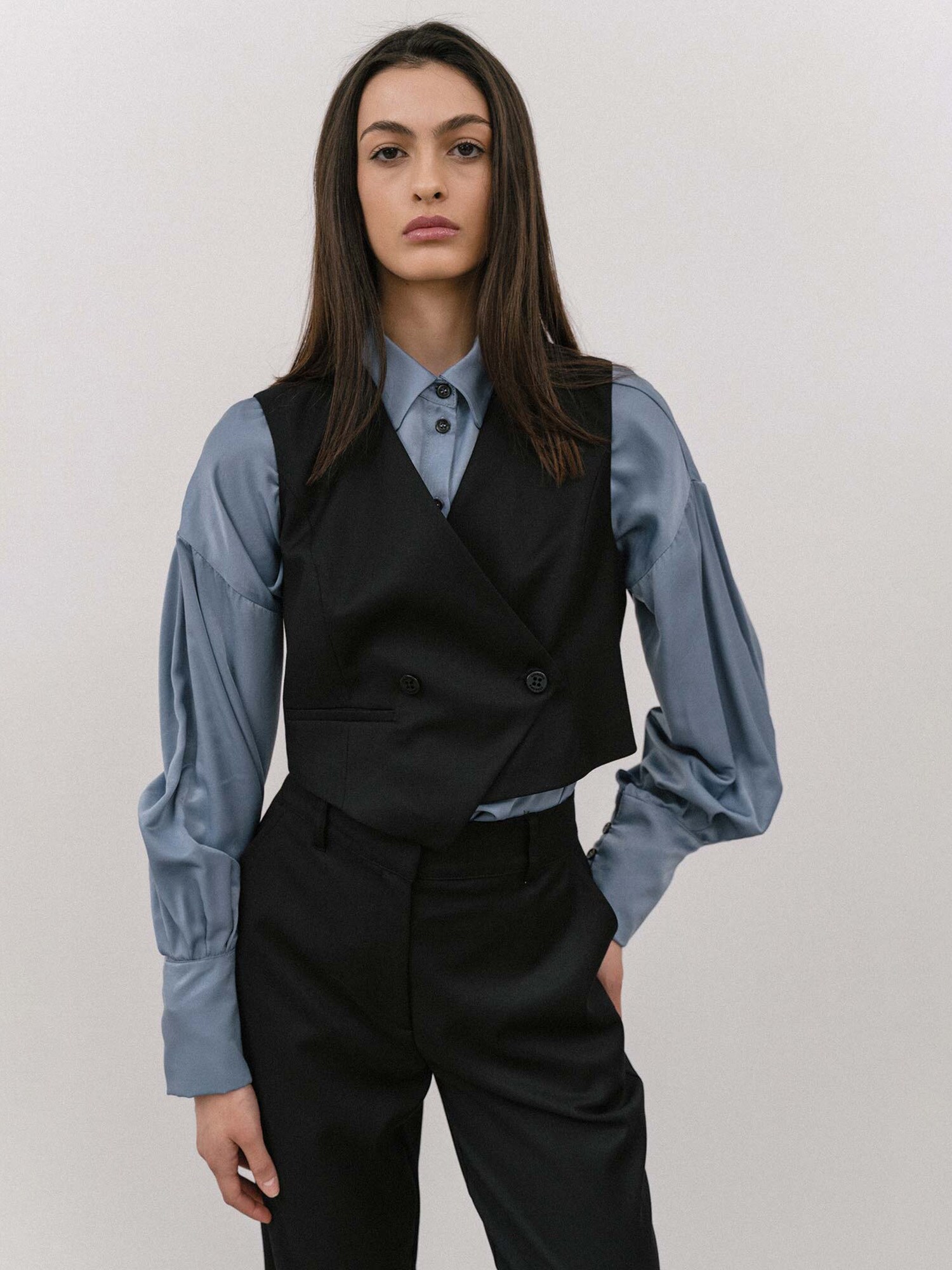 4TAILORS Vestă  negru