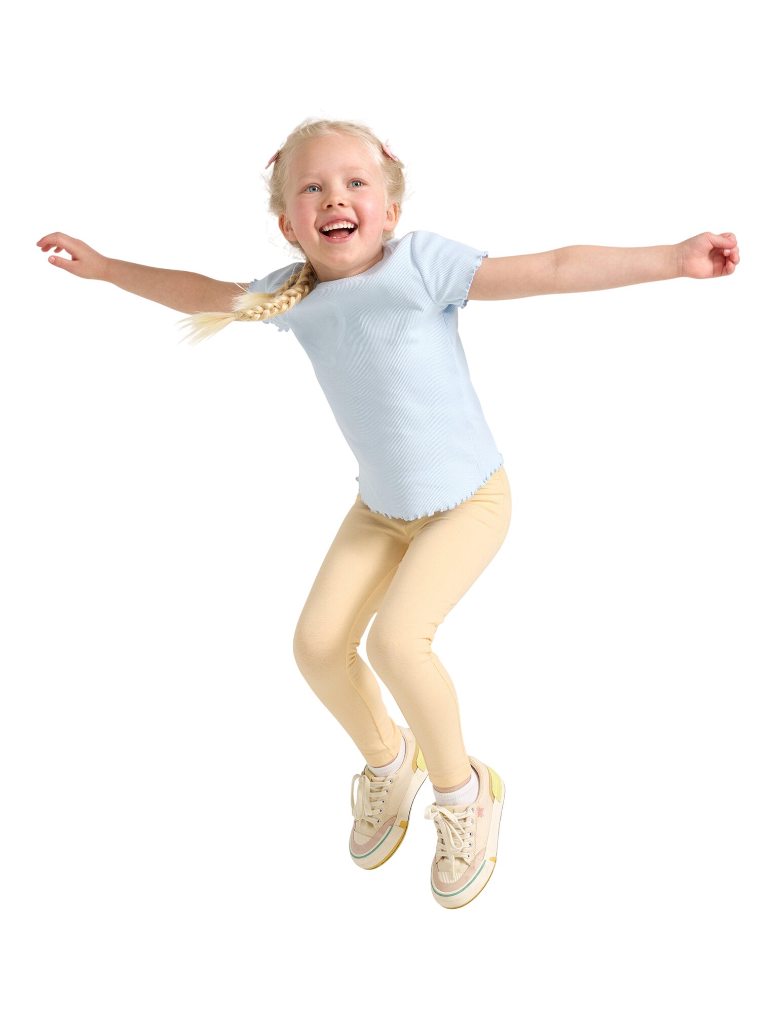 Lindex Leggings  pasztellsárga / rózsaszín / fekete termék 2. képe
