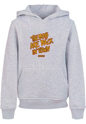 Merchcode Sweatshirt ‘Thin Lizzy – The Boys Stacked’ Safraan / Grijs gemêleerd / Pink