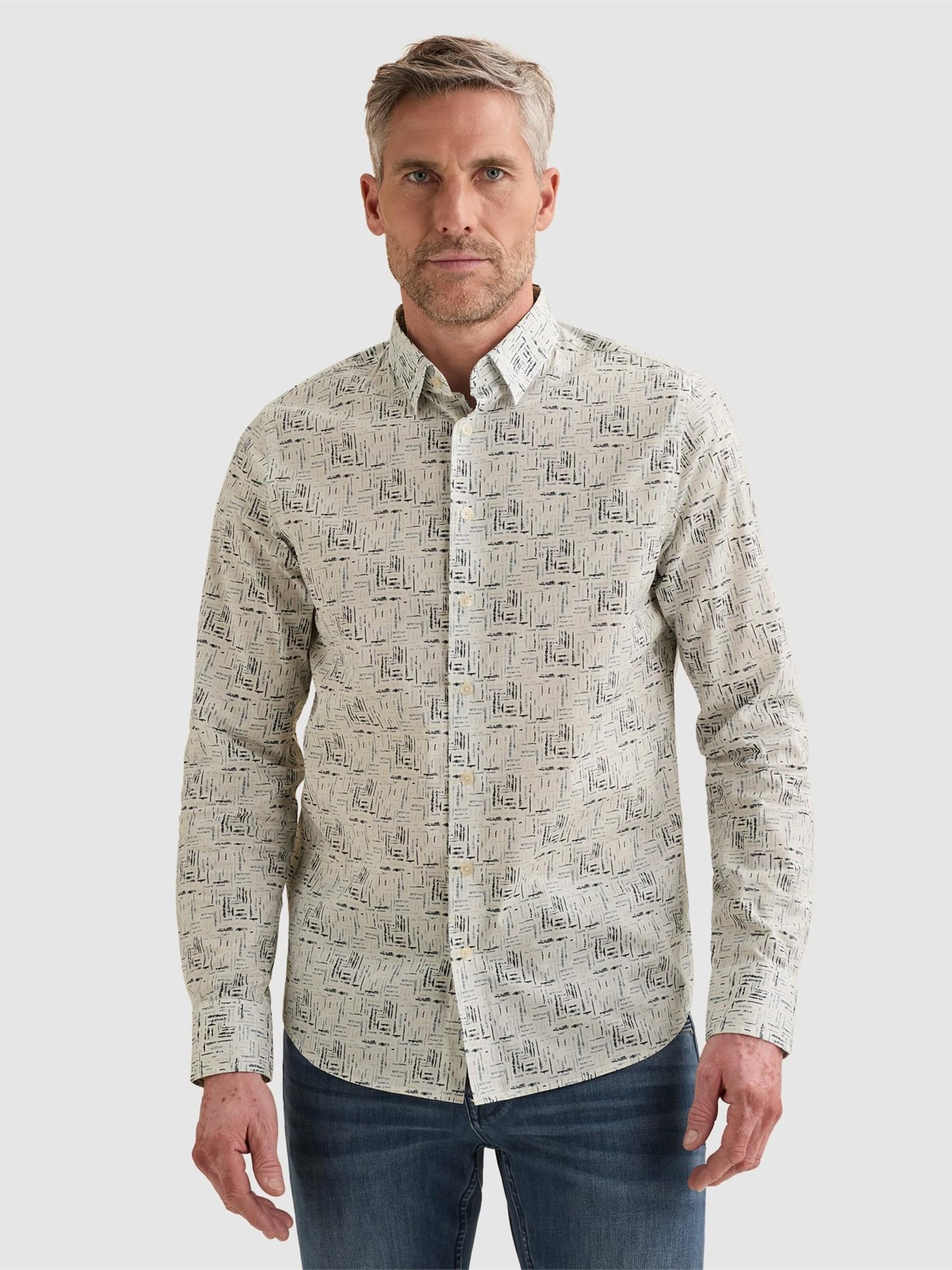 Vanguard Skjorta 'Shirt in poplin with stretch and allover print' herr