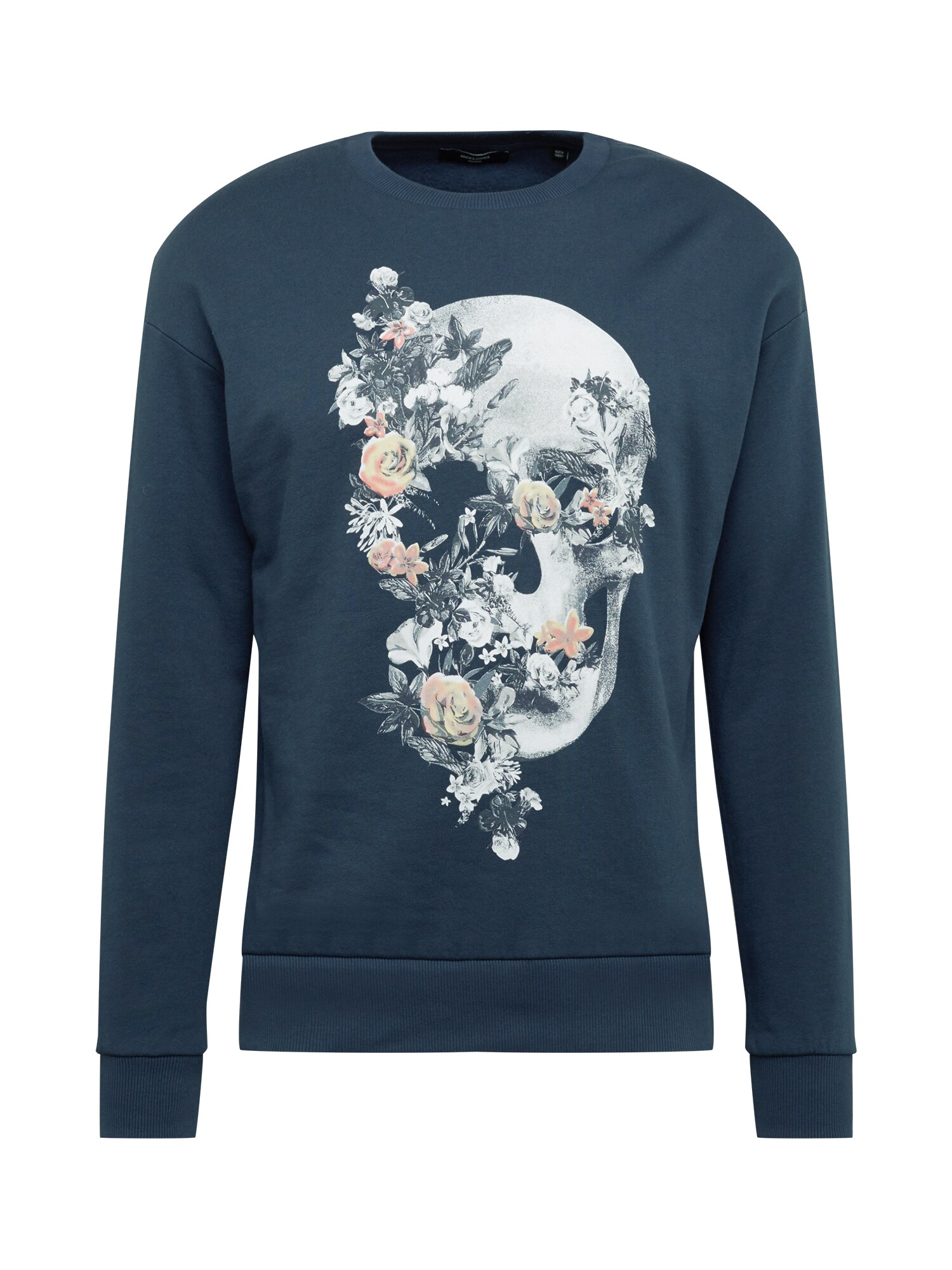 JACK & JONES Megztinis be užsegimo  melsvai pilka / natūrali balta / pastelinė geltona / persikų spalva