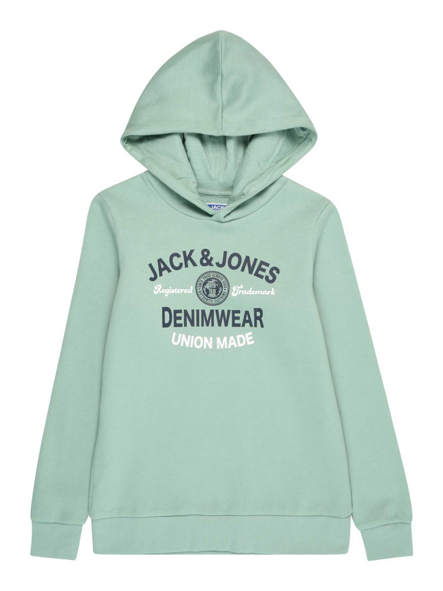 Jack & Jones Junior Суичър  пастелно зелено / черно / бяло