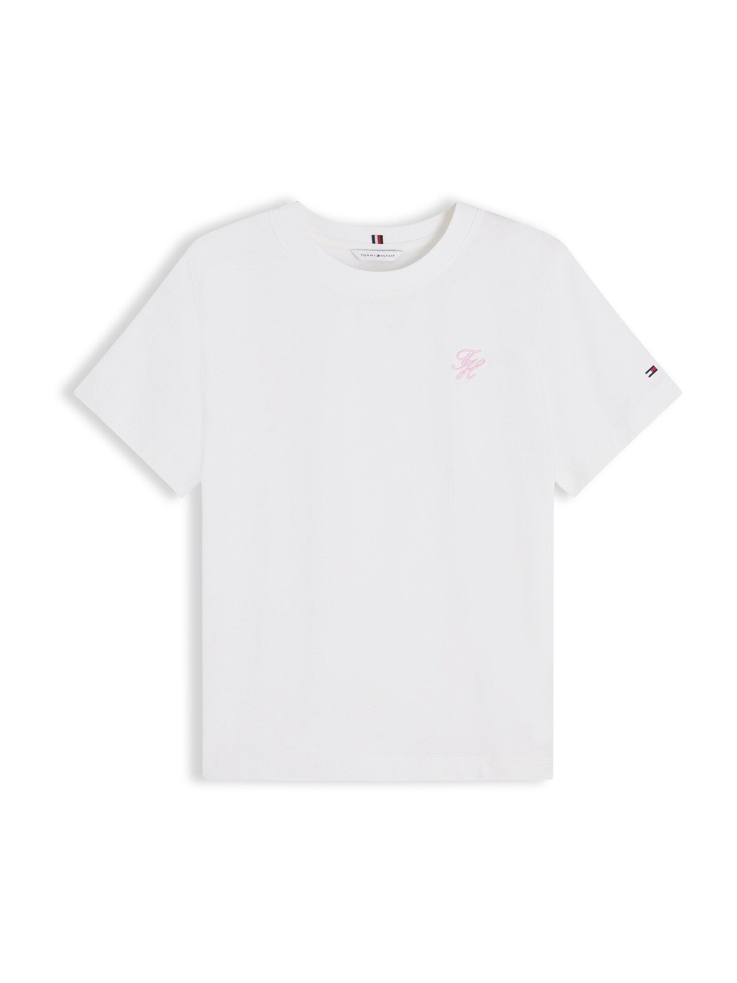 TOMMY HILFIGER Tricou  roz pastel / alb