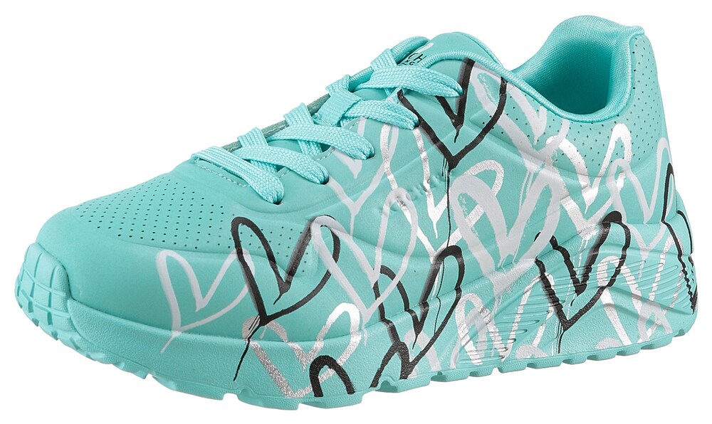 SKECHERS Sneaker Mädchen Größe 30 türkis / grau / schwarz / weiß