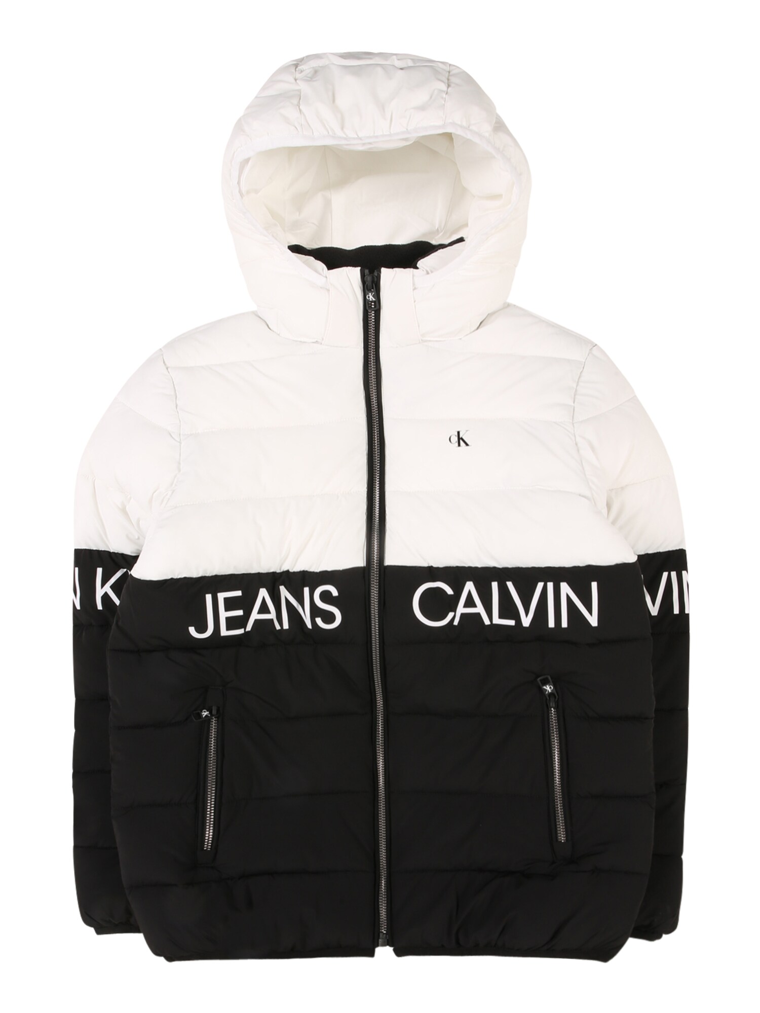 Calvin Klein Jeans Demisezoninė striukė  balta / juoda