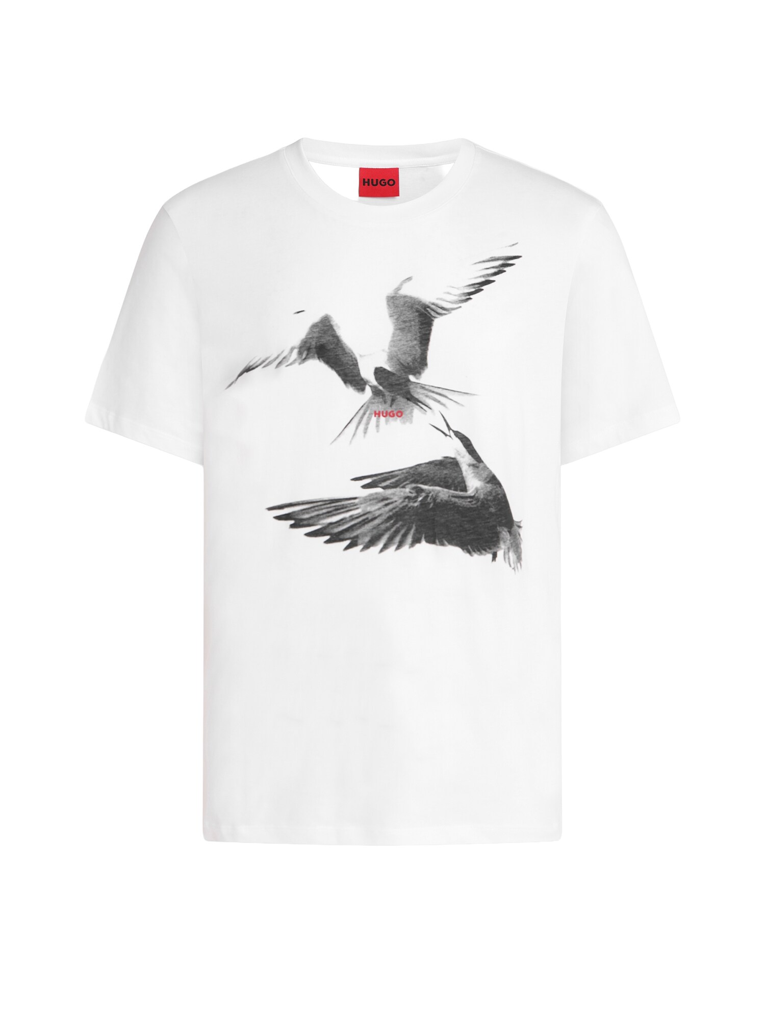 HUGO Tricou 'Dirunn'  negru / alb