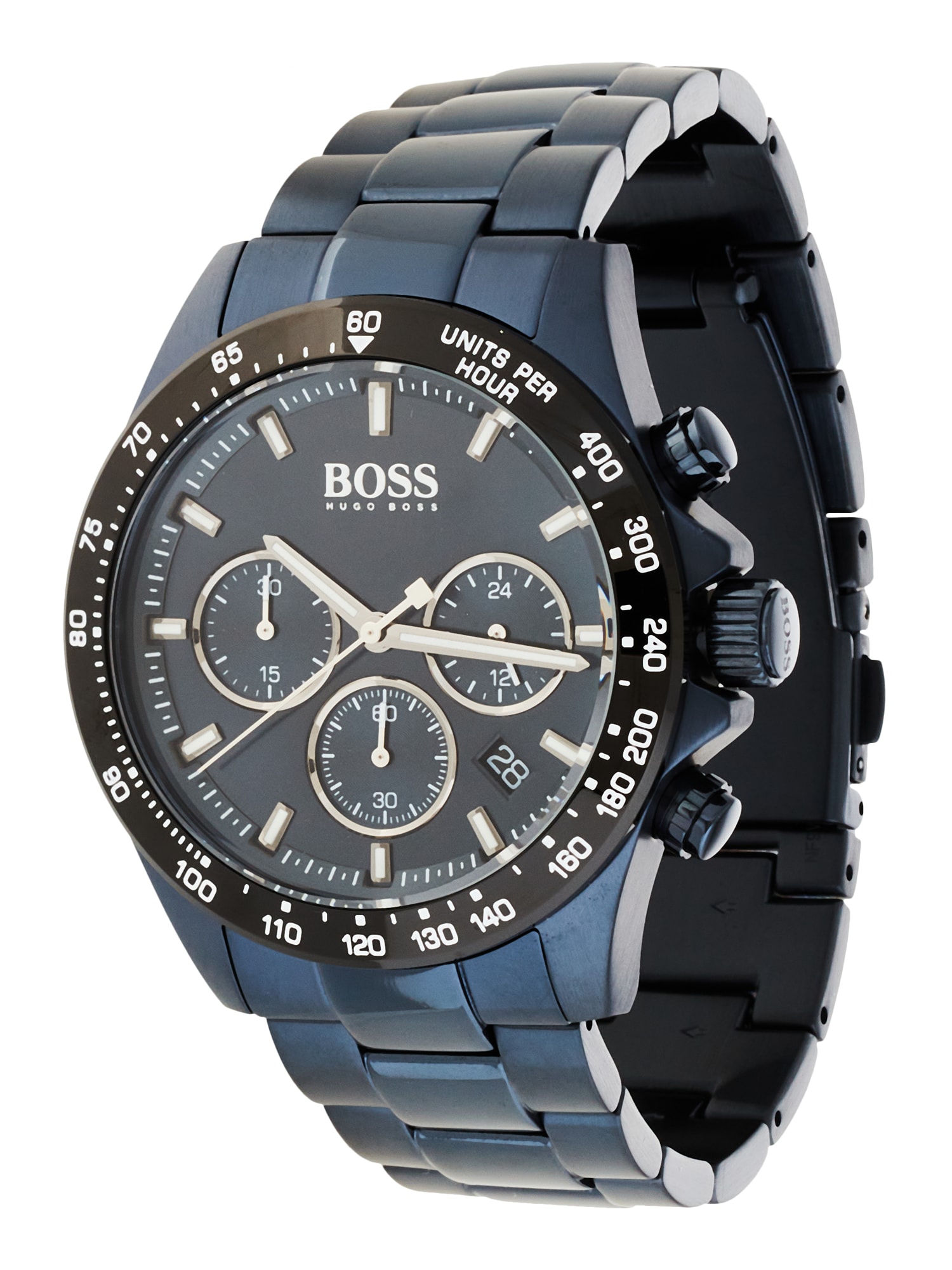 BOSS Black Analoginis (įprasto dizaino) laikrodis 'Hero' dangaus žydra / juoda