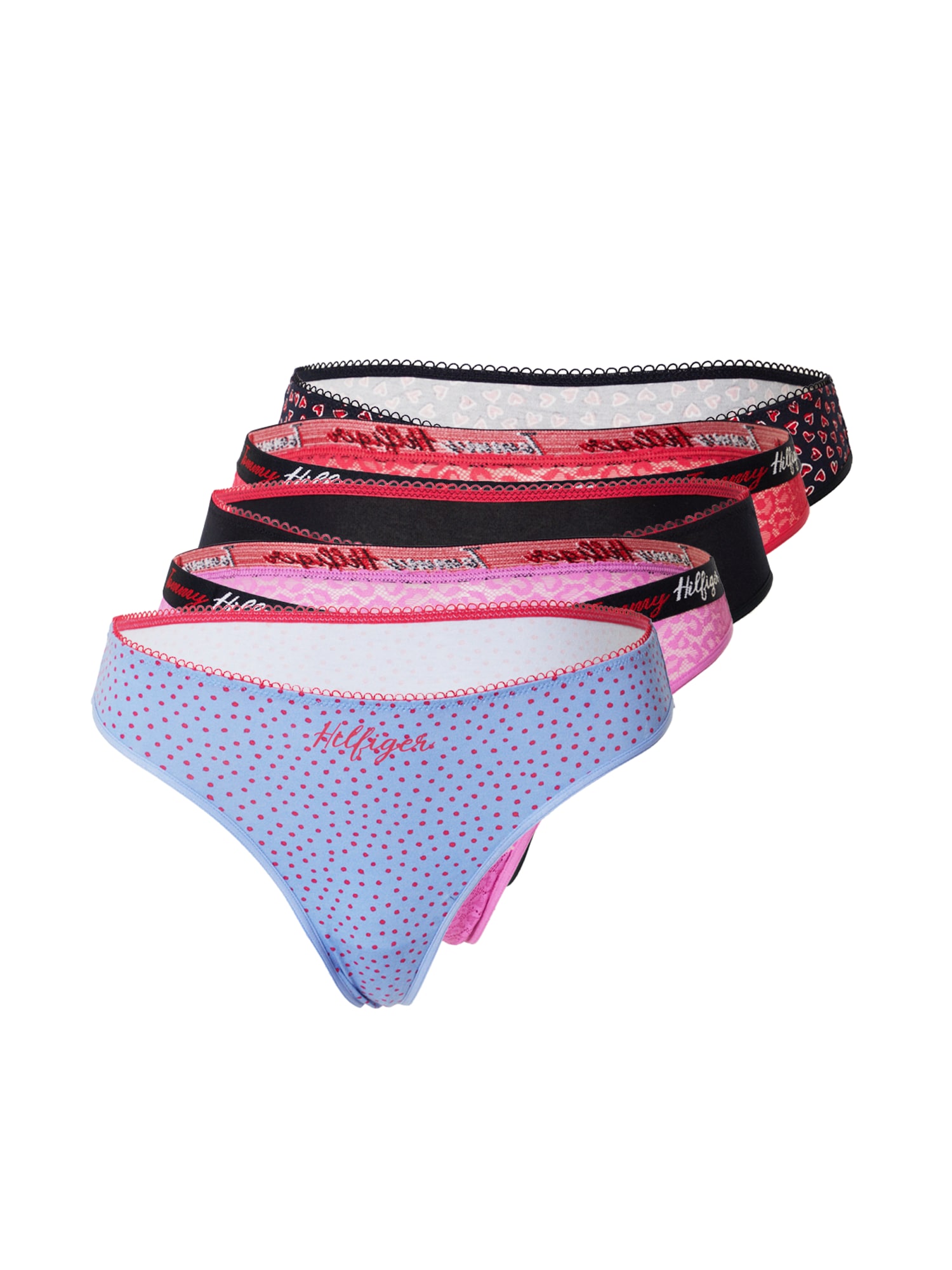 Tommy Hilfiger Underwear Tanga gaćice  svijetloplava / roza / crvena / crna