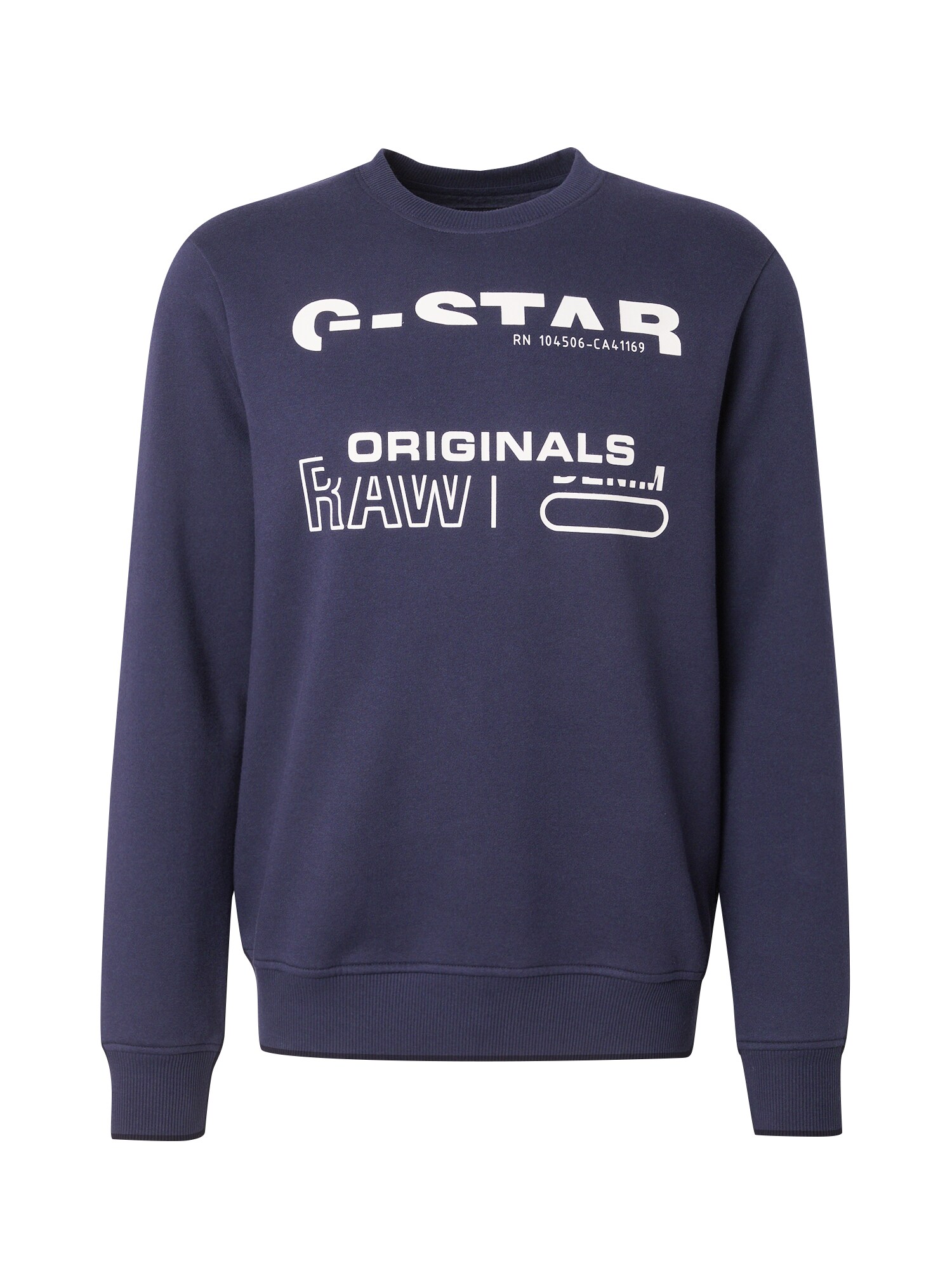 G-STAR Bluză de molton  albastru închis / alb
