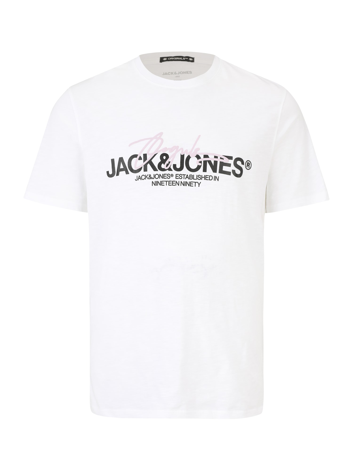 Jack & Jones Plus Póló 'ARUBA'  fáradt rózsaszín / fekete / fehér
