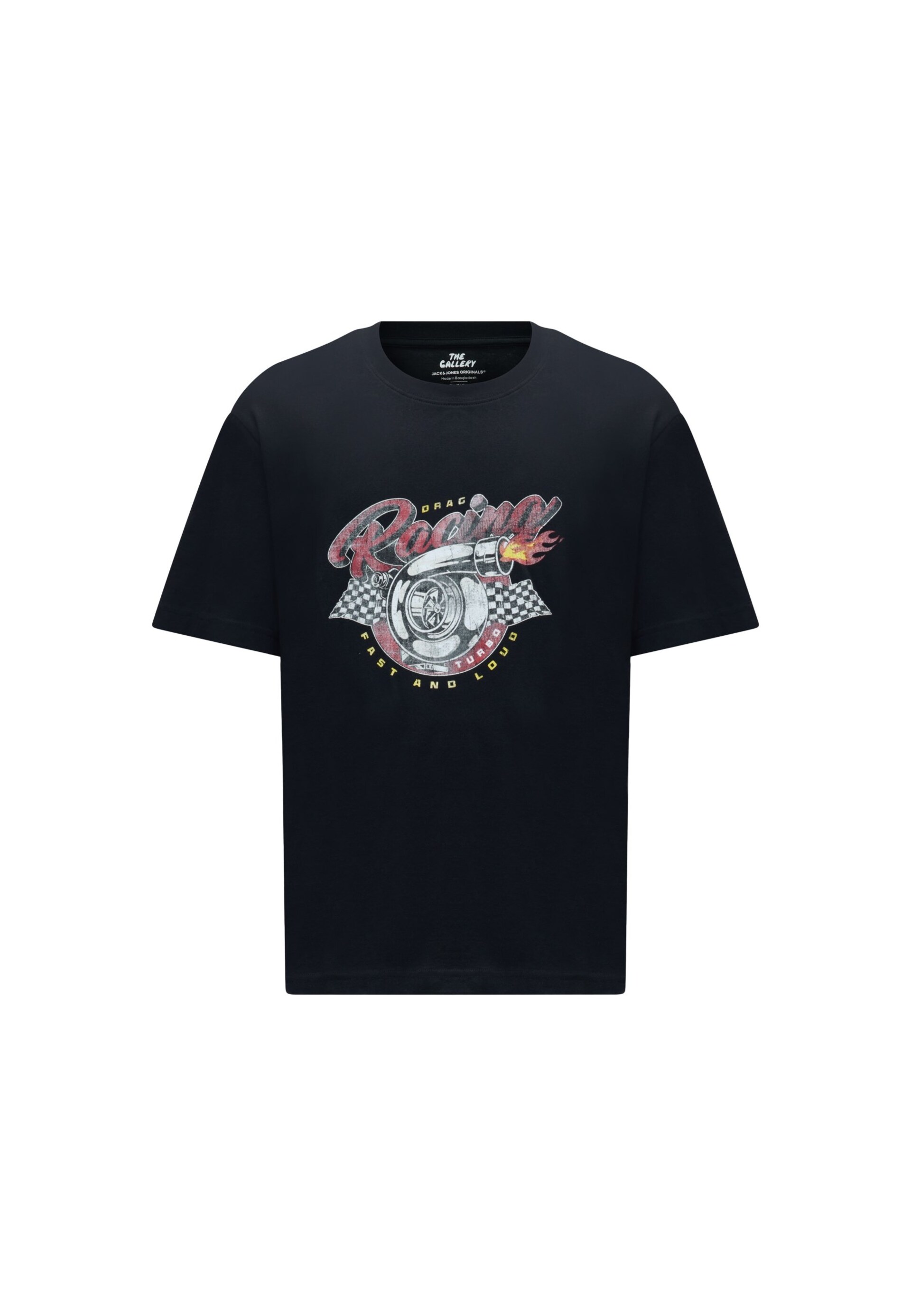JACK & JONES T-shirt 'JORRETRO ACTION MOVIE' citrongul / eldröd / svart herr