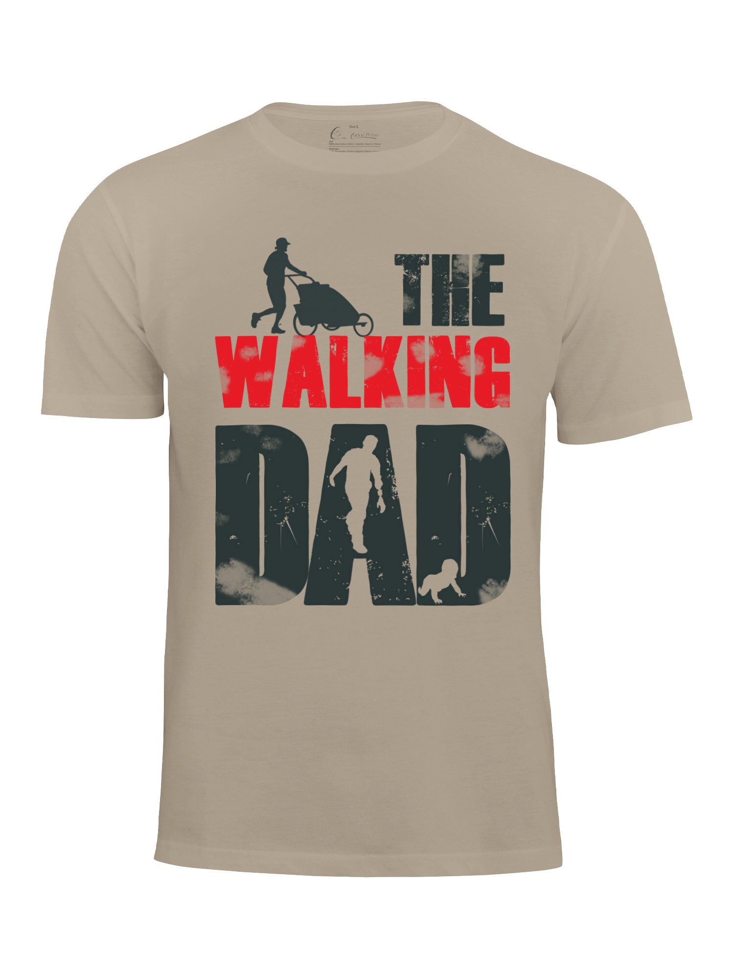 Cotton Prime Camiseta 'The Walking Dad'  beige / rojo / negro