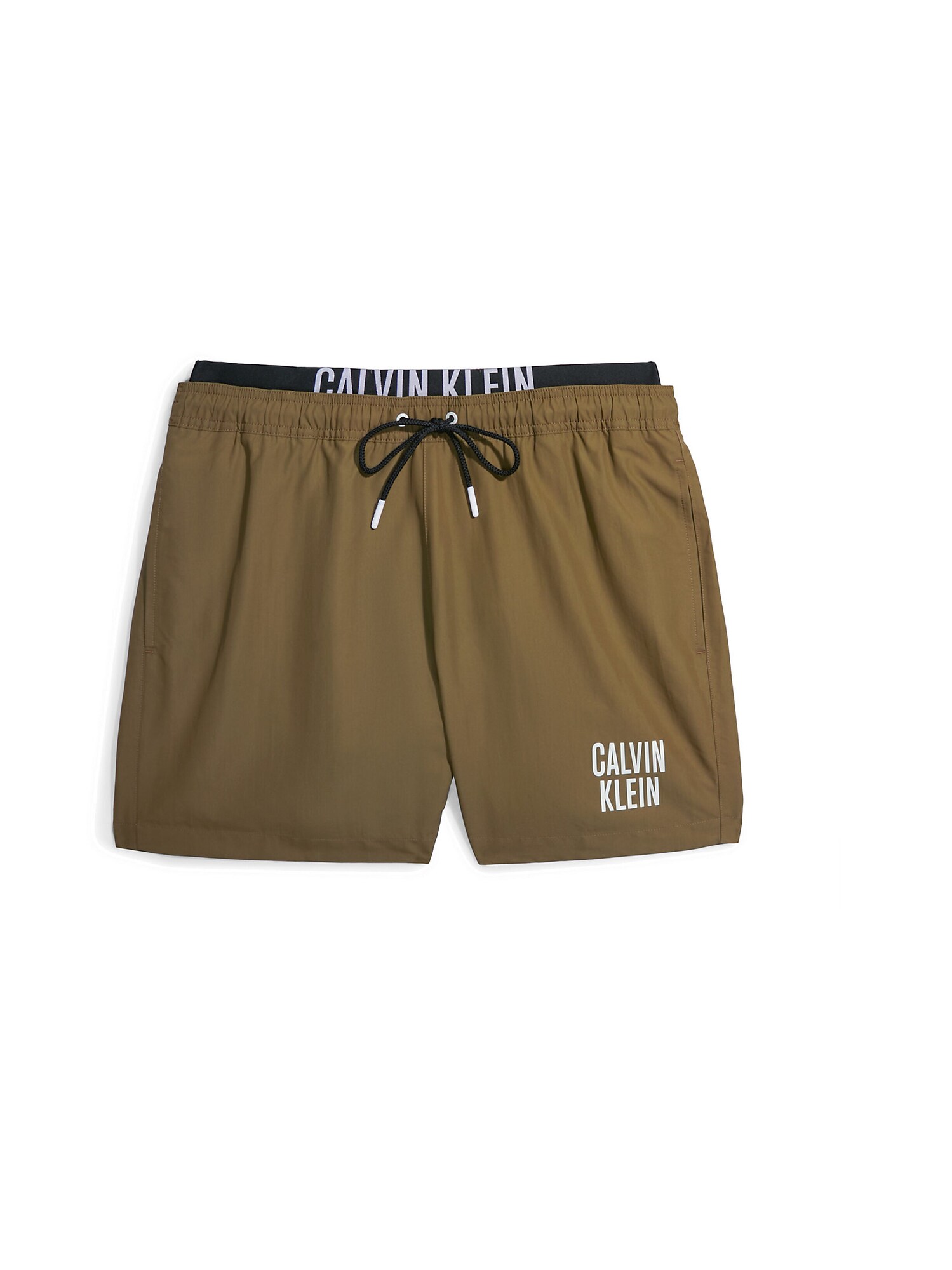Calvin Klein Swimwear Plavecké šortky  olivová / čierna / šedobiela