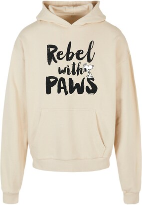 Merchcode Sweatshirt ‘Peanuts – Rebel with Paws’ Sand / Zwart / Wit