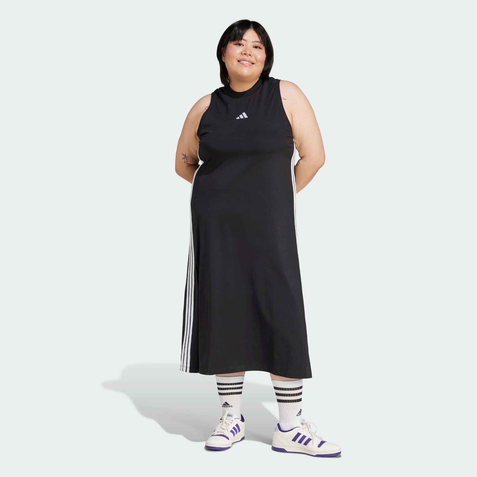 ADIDAS SPORTSWEAR Sportruha 'Essentials 3-Streifen'  fekete / fehér termék 2. képe