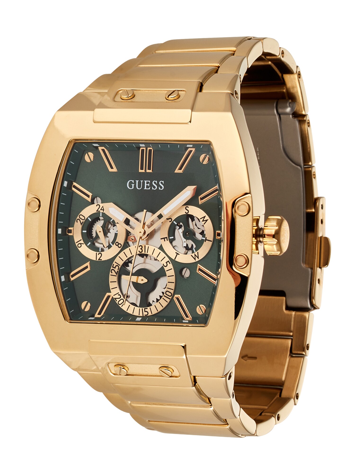 GUESS Analógové hodinky 'PHOENIX'  zlatá / zelená