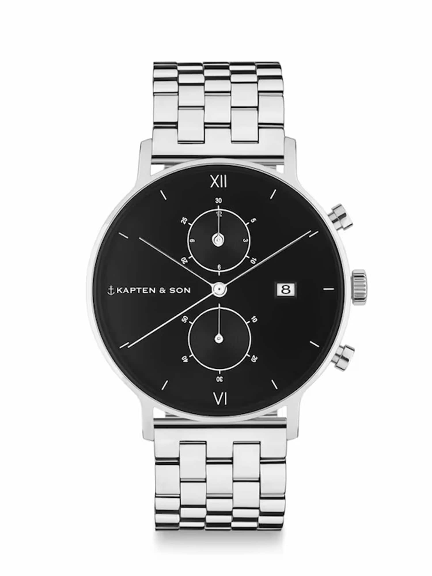 Kapten & Son Ceas analogic  negru / argintiu