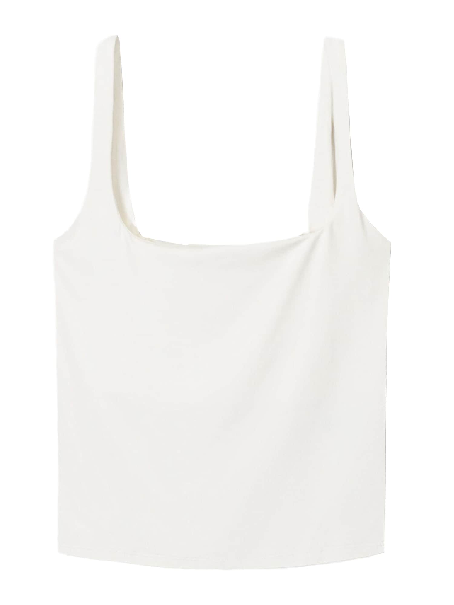 Bershka Top  alb murdar