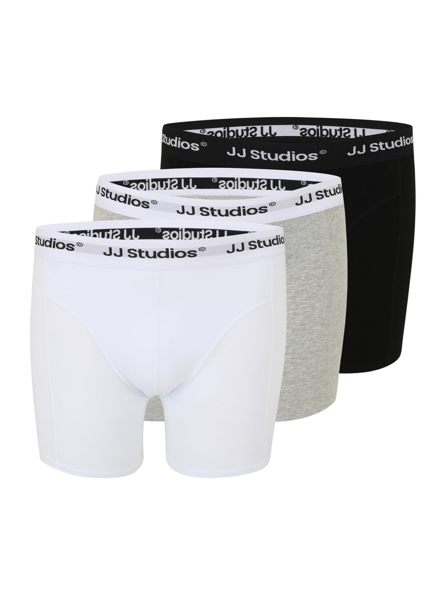Jack & Jones Plus Boxeri JACSOHO  gri amestecat / negru / alb