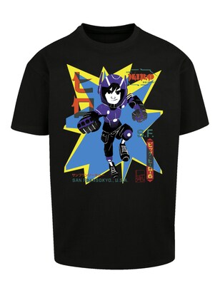 F4NT4STIC Shirt ‘Big Hero 6 Hiro Manga’ Gemengde kleuren / Zwart