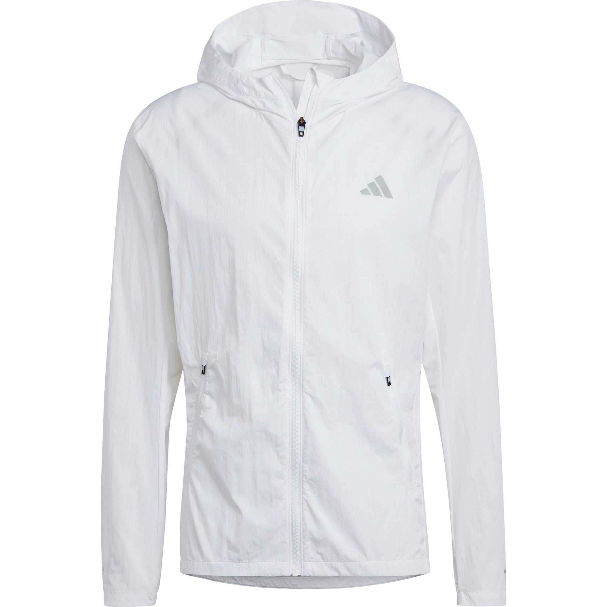 ADIDAS PERFORMANCE Sportska jakna 'Marathon Warm-Up'  srebro / bijela